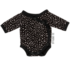 Prematuur | Overslag Romper | No Colour Collection Black Dots - Black