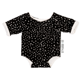 Prematuur | Overslag Romper duo | No Colour Collection Black Dots - Ecru