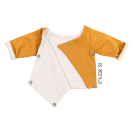 Prematuur | Overslag shirt duo | Sheep Collection Oker - Ecru