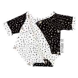 Prematuur | Overslag Romper duo | No Colour Collection Black Dots - Ecru Dots