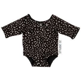 Prematuur | Overslag Romper duo | No Colour Collection Black Dots - Black