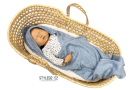 Prematuur omslagdoek | Bamboe badstof - Light blue