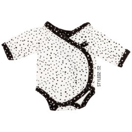 Prematuur | Overslag Romper | No Colour Collection Ecru Dots- Black Dots