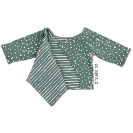 Prematuur | Overslag shirt duo | Mint Dots Collection Dots - Stripes