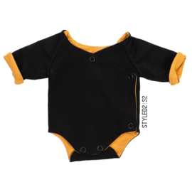 Prematuur | Overslag Romper duo | Sheep Collection Black - Oker