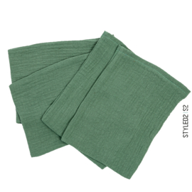 Set van 4 washandjes | Antique green