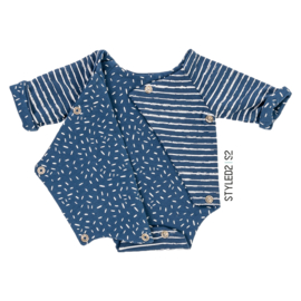 Prematuur | Overslag Romper duo | Blue Stripes Collection Stripes - Confetti