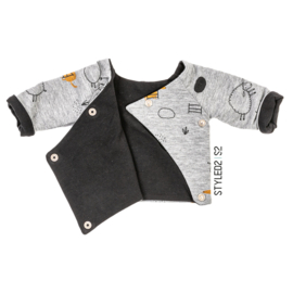 Prematuur | Overslag shirt duo | Grey Sheep Collection Grey - Black