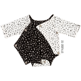 Prematuur | Overslag Romper duo | No Colour Collection Ecru Dots - Black Dots