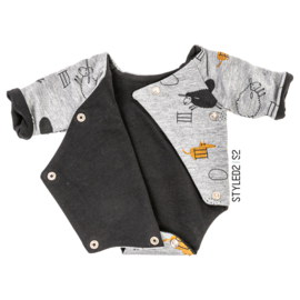 Prematuur | Overslag Romper duo | Grey Sheep Collection Grey - Black