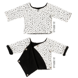 Prematuur | Overslag shirt duo | No Colour Collection Ecru Dots - Black