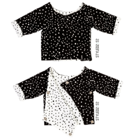 Prematuur | Overslag shirt duo | No Colour Collection Black Dots - Ecru Dots