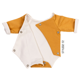 Prematuur | Overslag Romper duo | Sheep Collection Oker - Ecru