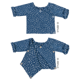 Prematuur | Overslag shirt duo | Blue Confetti Collection Confetti - Dots