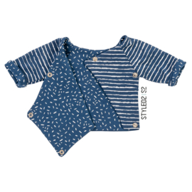 Prematuur | Overslag shirt duo | Blue Stripes Collection Stripes - Confetti