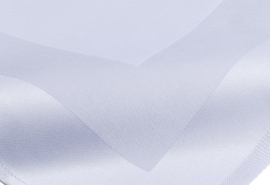 Damast – Tafelkleed Wit met satijnband vierkant