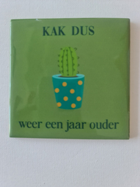 Tegeltje - groen -Kak dus weer een jaar ouder