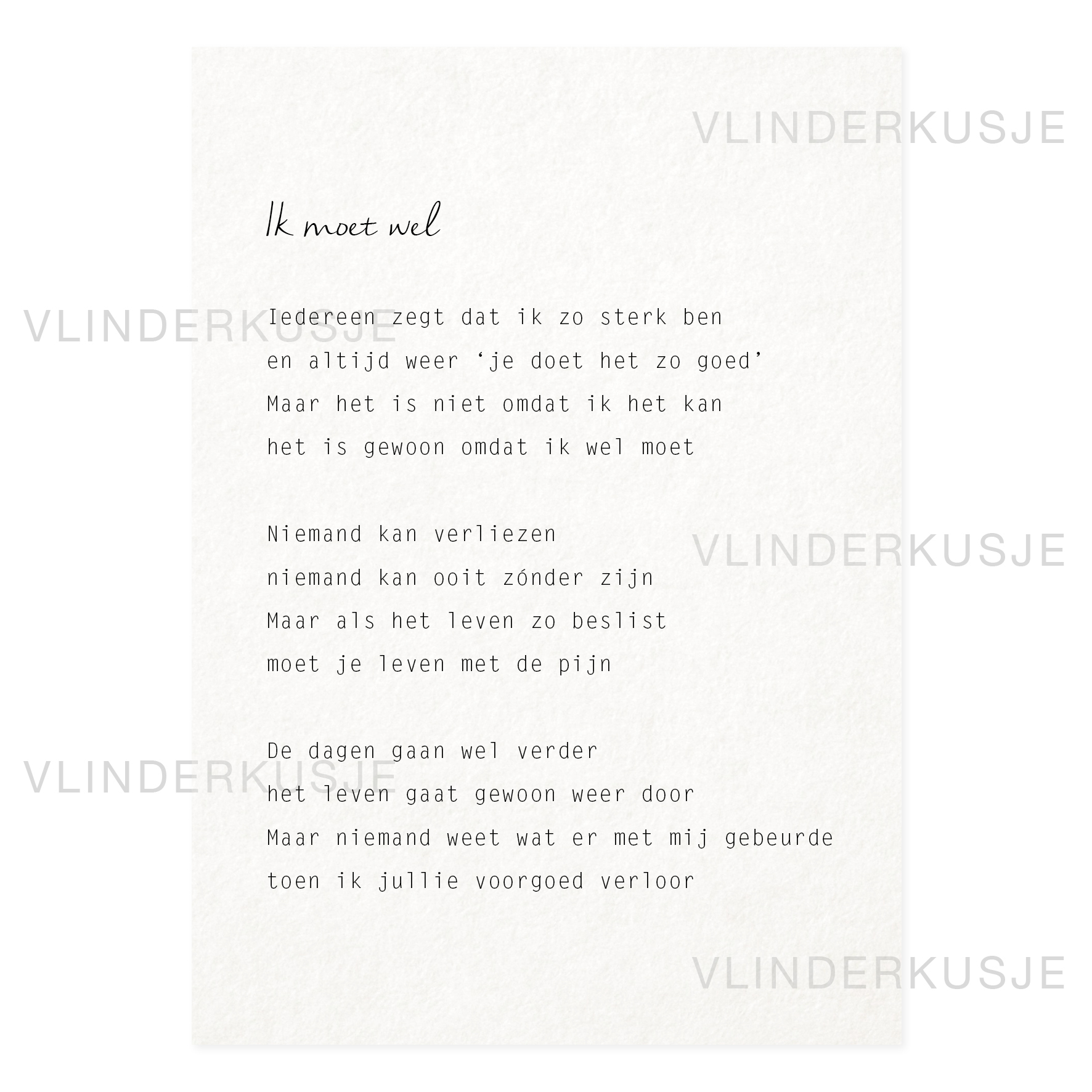 A6 Ansichtkaart / Ik moet wel / meervoud