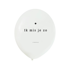 Ballon 'Ik mis je zo' / LET OP: per 10 stuks