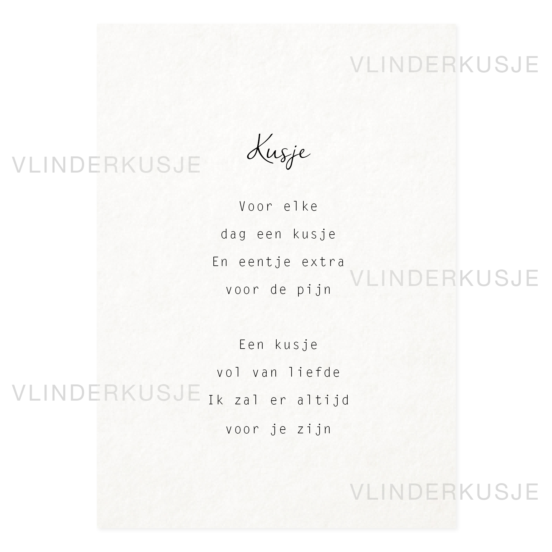 A6 Ansichtkaart / Kusje voor elke dag