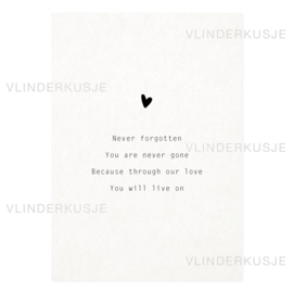 A6 Ansichtkaart / You will live on