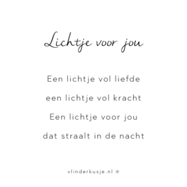 4 stuks /  Zakje vol licht / 'Lichtje voor jou' / Potloodkaarsjes