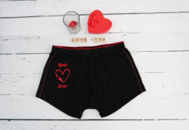 Boxershort valentijn gepersonaliseerd met naam of namen