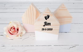 Houten huisje baby decoratie