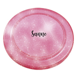 Glitter frisbee roze