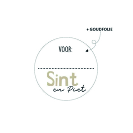 Cadeausticker Sint goud set 5 stuks