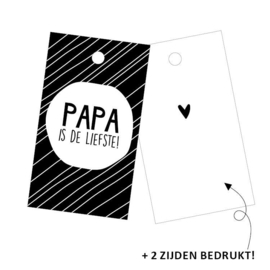 kaart Papa is de liefste! Voor de liefste vader! cadeaulabel klein