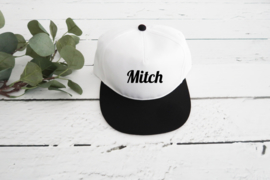 Snapback pet wit / zwart voor kind met naam of tekst