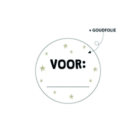 Cadeaustickers kerst goud set 5 stuks