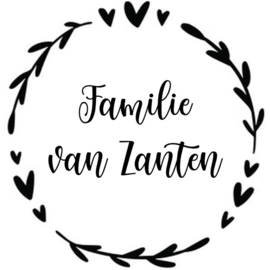 Raam of voordeur naam cirkel met kleine hartjes