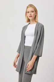 Lounge kimono vest dames | YM | superzacht grey melange
