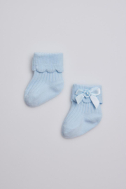 Neugeborenes Baby Socken mit Schleife | hellblau