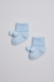 Newborn Baby sokjes met bolletjes | lichtblauw