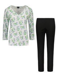 Nanso pyjama dames Sanelma | zwart, groen en wit
