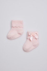 Newborn Baby sokjes met strikje | roze