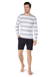 Sweatshirt stonegrey stripe Skiny  | sloungewear