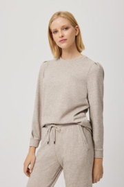 Lounge jersey sweater dames | YM | superzacht almond melange