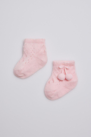 Newborn Babysokjes werkje met bolletjes | roze