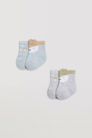 Newborn baby sokken standaard | 2 paar | dieren | Ysabel Mora