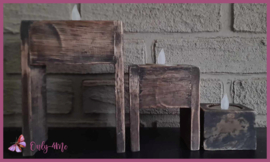 Houten waxinekaarshouders 3-delig € 17,99