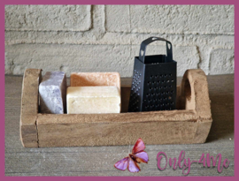 Giftset 3 Amberblokjes in houten schaaltje met rasp € 18,99