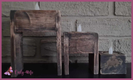 Houten theelichthouders 3-delig € 17,99