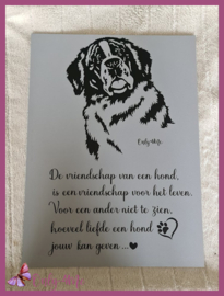 Bord "De vriendschap van een hond" € 19,99