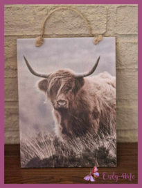 Houten schilderij Schotse hooglander 03 € 5,99