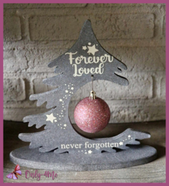Kerstboom antraciet metallic met kerstbal € 17,50