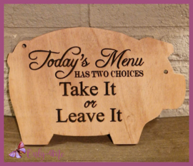 Decobord "Today's menu" Varken € 9,99